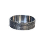 Detailed side view of the Arcology W083 engraved metal beauty ring