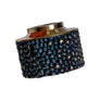 Close-up of this quality haku venna heritage blue gold beluga relief in Titanium Heritage