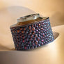 Detail and finish of this personalized haku venna heritage blue purple beluga relief vh 6 in Titanium titanium cap