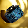 Detail and finish of this personalized haku venna heritage blue purple beluga relief vh 6 in Titanium titanium cap