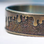 WowsersBeauty Ring Titanium 22/24 mm Multilayers engraving #W004
