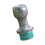 510 titanium drip tip relief engraved with Bart Skulls heads