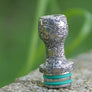 510 titanium drip tip, Forma Nova design, relief engraving Bart Skulls