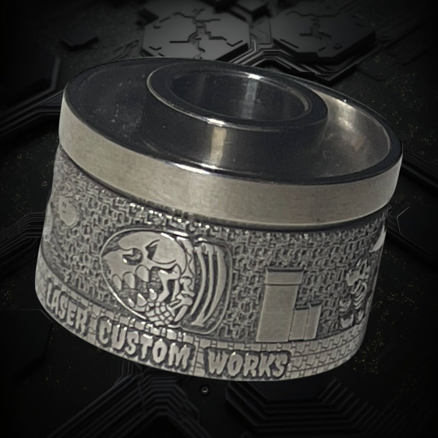 SILVER Detailed MARIO titanium cap engraved for Antiquity V2 #ANTV2 046