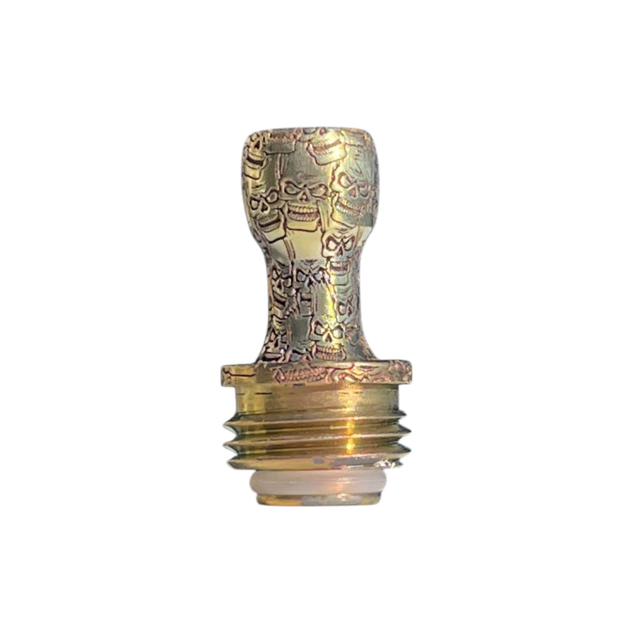 DRIP TIP POUR BORO EN TITANE GRAVÉ DE BART SKULLS ET DE COULEUR OR