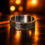 Wowsers Damascus Polished beauty ring showing flowing engraved lines and reflective metal finish