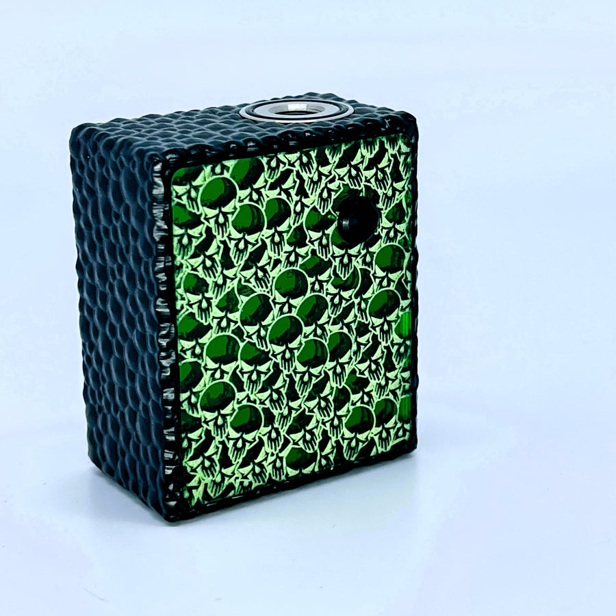 The Mini BF Mod Green Skulls Full Engraved  - Serial Number #53