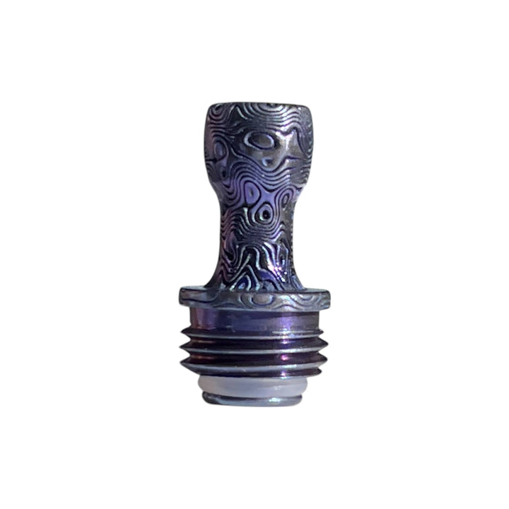 Titanium Boro Drip Tip - PURPLE DAMASCUS