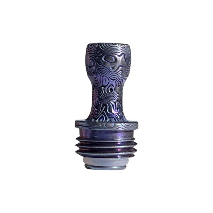 Titanium Boro Drip Tip - PURPLE DAMASCUS
