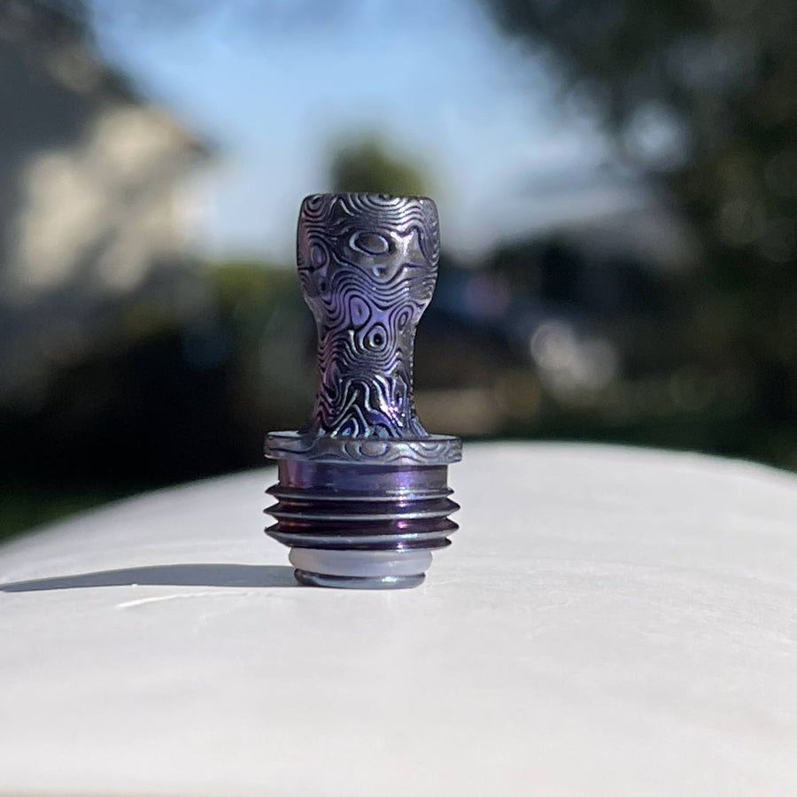 Titanium Boro Drip Tip - PURPLE DAMASCUS