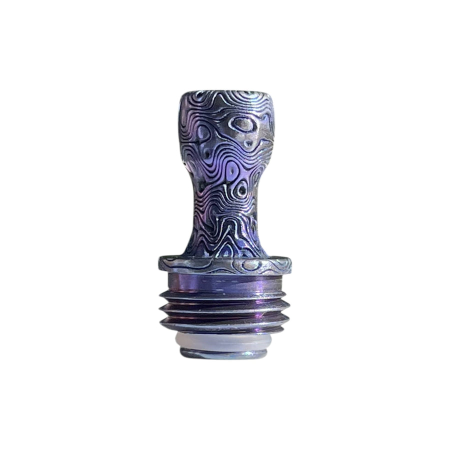 Titanium Boro Drip Tip - PURPLE DAMASCUS