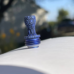 Titanium Boro Drip Tip - BLUE DIAMONDS