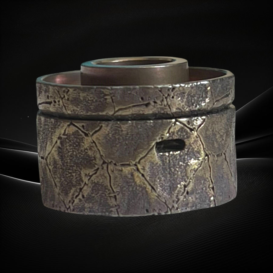 STITCHED LEATHER titanium cap engraved for Antiquity V2 #ANTV2 52
