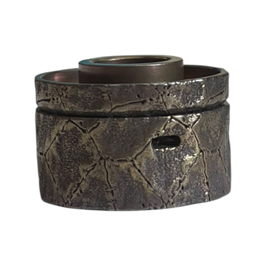 STITCHED LEATHER titanium cap engraved for Antiquity V2 #ANTV2 52