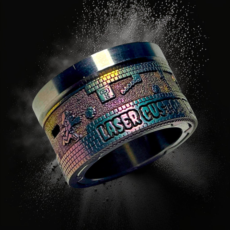 Iridescent MARIO titanium cap engraved for Antiquity V2 #ANTV2 047
