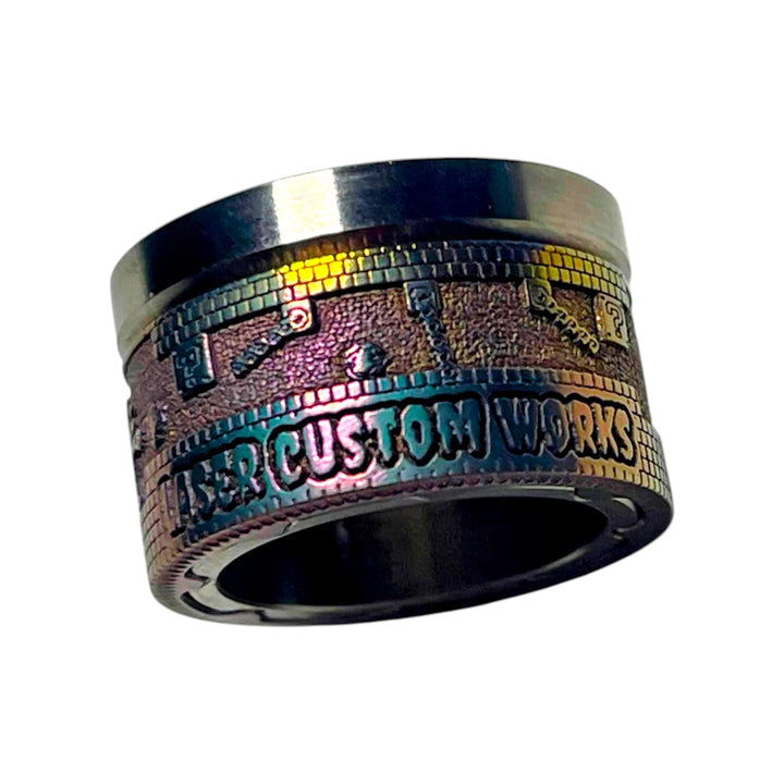Iridescent MARIO titanium cap engraved for Antiquity V2 #ANTV2 047