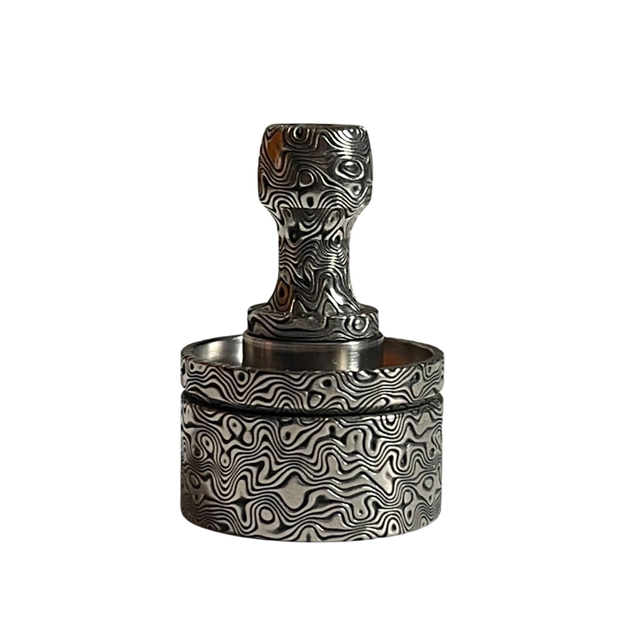 Full Damascus 2025 Titanium Drip Tip and Antiquity V2 cap