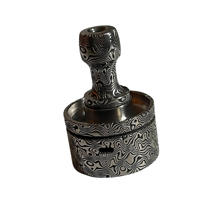 Full Damascus 2025 Titanium Drip Tip and Antiquity V2 cap