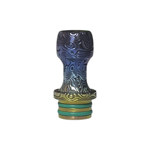 The One: Damascus Colored Titanium Drip Tip