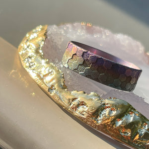 Beauty Ring RAINBOW HONEYCOMB Titanium 22/24 mm Wowsers #W043
