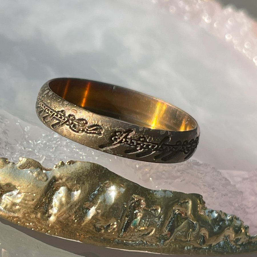 Aged Gold LOTR Beauty ring 22/24.5mm Titanium #W046