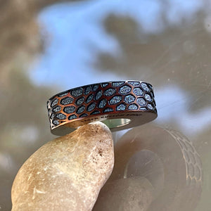 Blue Tactical Mesh Beauty Ring Titanium 22mm Wowsers #W054