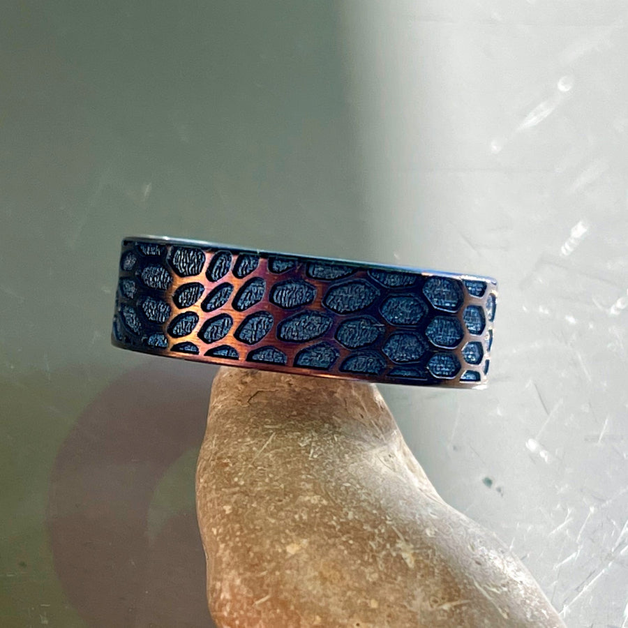 Blue Tactical Mesh Beauty Ring Titanium 22mm Wowsers #W054