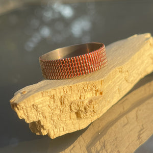 Red Chainmail Beauty Ring Titanium 22mm Wowsers #W057