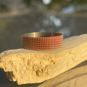 Red Chainmail Beauty Ring Titanium 22mm Wowsers #W057