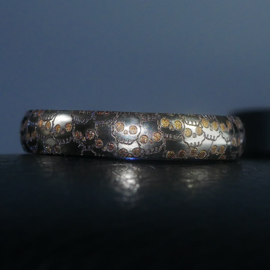 Bart Skulls Beauty Ring Titanium 22/24.5 mm Engraved #2B003