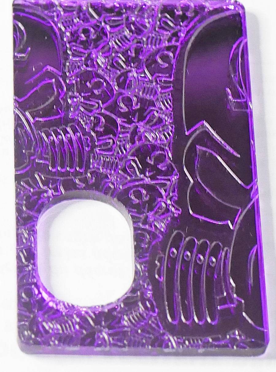 Engraved SvF V4 Mod Panel - Miror Purple SvF Half Heads - Porte gravée