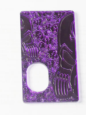 Engraved SvF V4 Mod Panel - Miror Purple SvF Half Heads - Porte gravée
