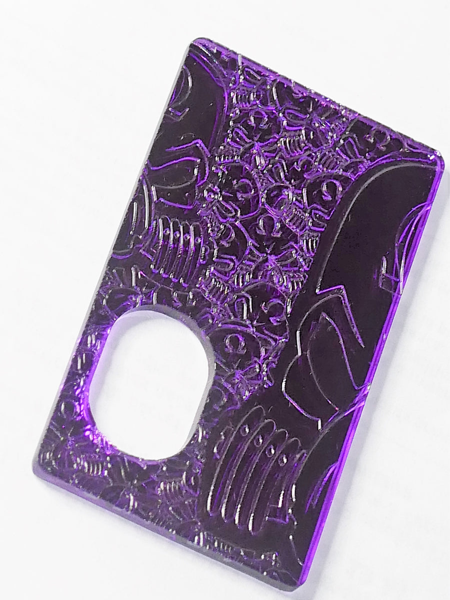 Engraved SvF V4 Mod Panel - Miror Purple SvF Half Heads - Porte gravée