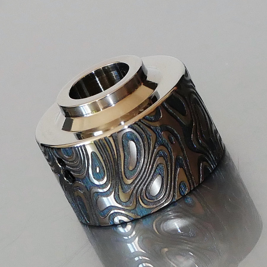 Damascus Silver Blue Venna Cap Titanium  #2BC037