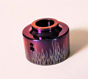 Haku Venna cap Titanium personnalisé par Laser Custom Vap, Flames Collection