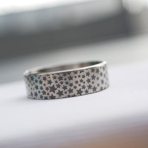 Beauty Ring Stars Dark Grey 22/24 Titanium #WS008