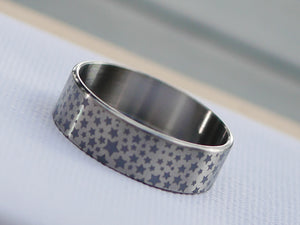 Beauty Ring Stars Grey 22/24 Titanium #WS007