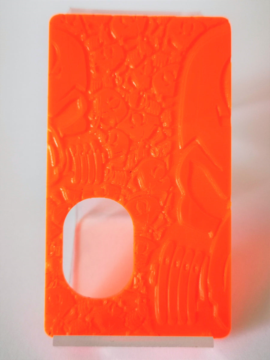 Porte gravée BF mod - Engraved BF Mod Panel - Orange SvF Half Skulls