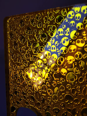 Porte gravée SvF V4 mod - Engraved BF Mod Panel - Little Skulls Yellow