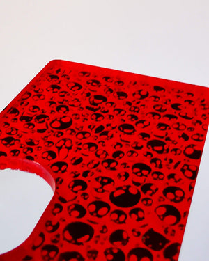 Porte gravée SvF V4 mod - Engraved BF Mod Panel - Little Skulls Red