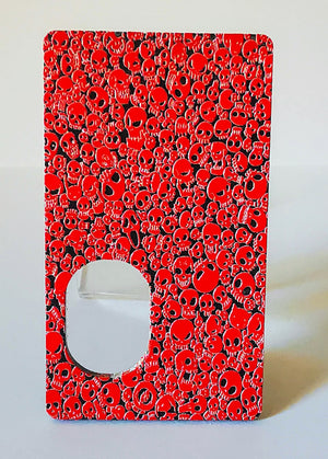 Porte gravée SvF V4 mod - Engraved BF Mod Panel - Little Skulls Red Matte