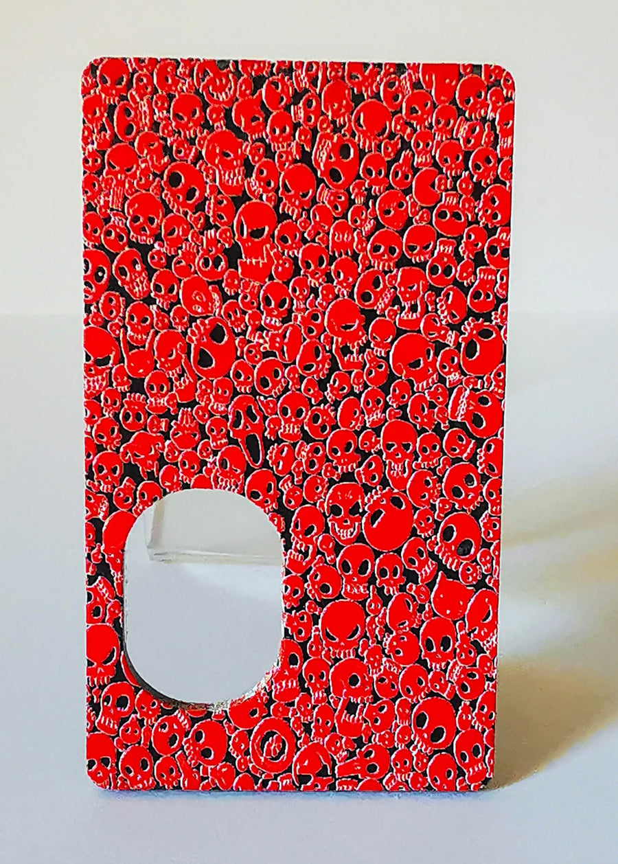 Porte gravée SvF V4 mod - Engraved BF Mod Panel - Little Skulls Red Matte