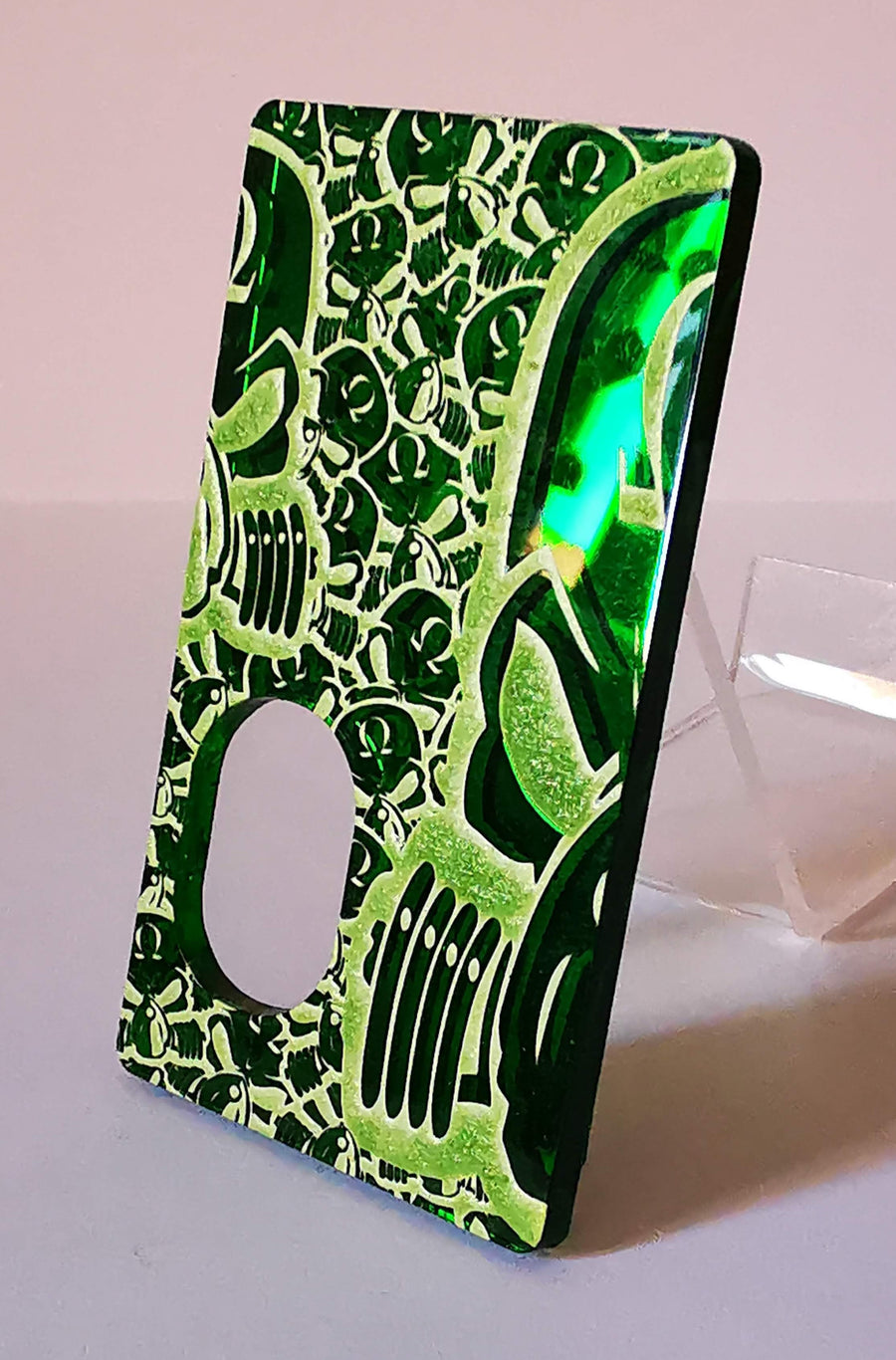 Porte gravée SvF V4 mod - Engraved SvF V4 Mod Panel -  SvF half heads RELIEF Green