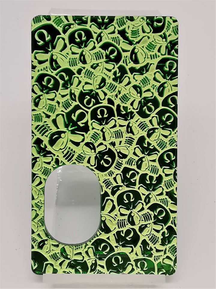 Porte gravée SvF V4 mod - Engraved Panel - SvF Little Skulls Green