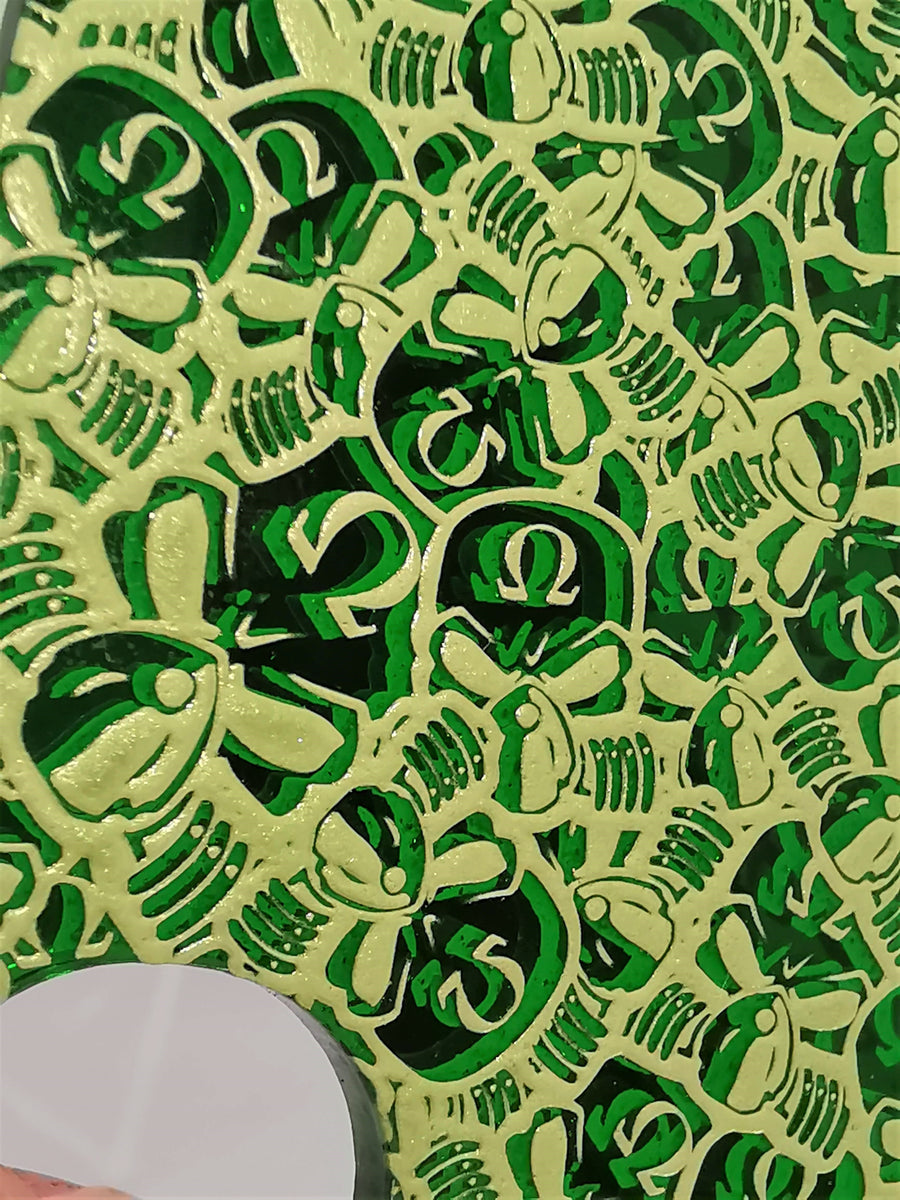 Porte gravée SvF V4 mod - Engraved Panel - SvF Little Skulls Green