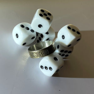 Dice Beauty Ring Titanium 22 mm #W028