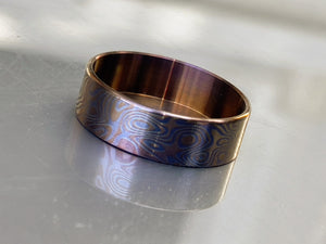 Beauty Ring Wowsers Walnut Damascus 22/24 Titanium #WS005