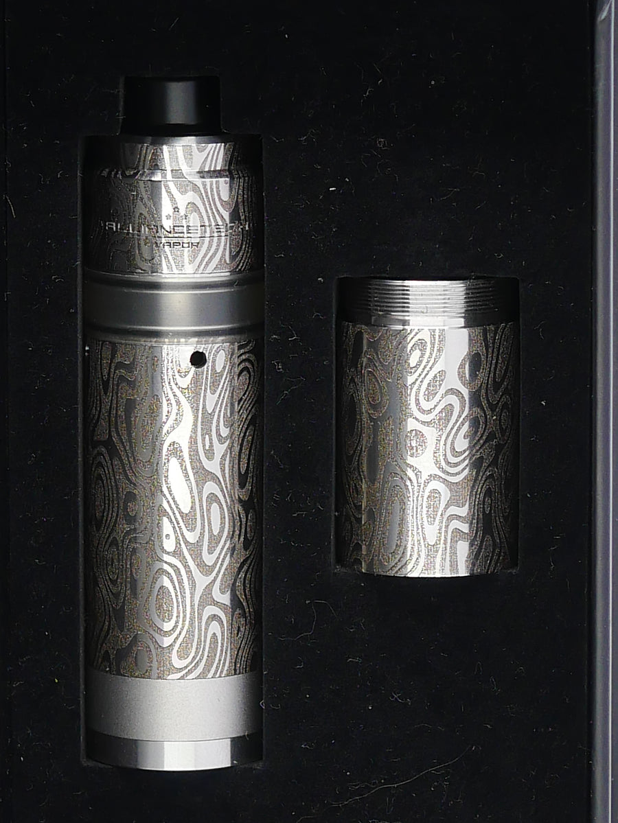 AIO 18650 and 18350 full engraved by Laser Custom Vap, Alliancetech new Flave 22 RS and tube.