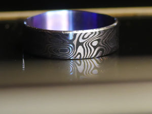 Beauty Ring Purple Damascus 22/24 Titanium #WS021