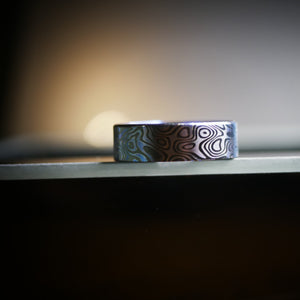 Beauty Ring Purple Damascus 22/24 Titanium #WS021